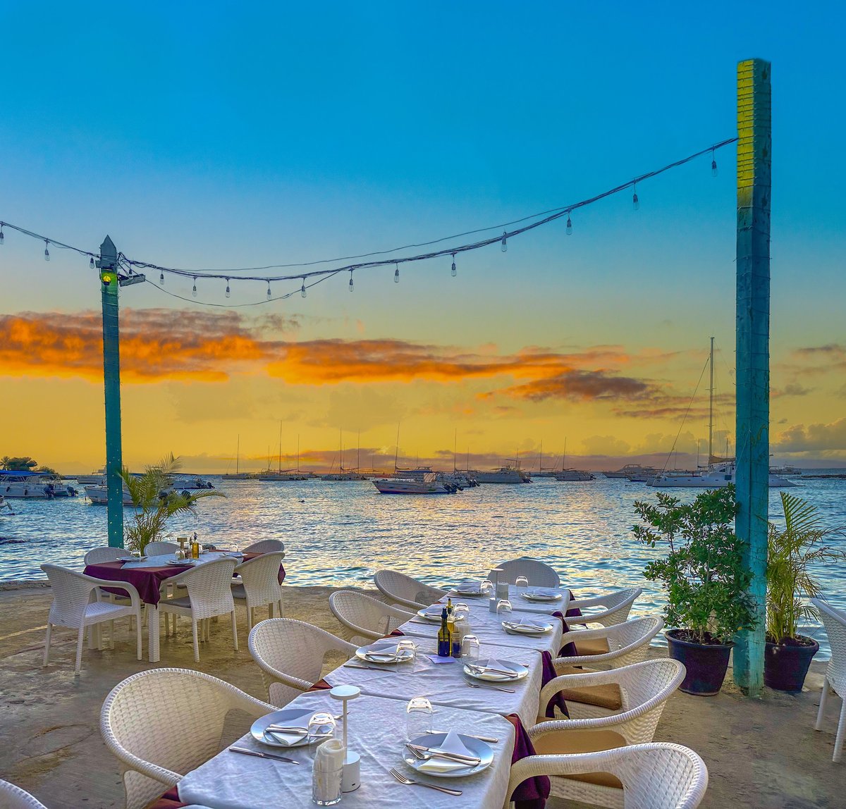 Dining al fresco in the waterfront of Bayahibe, La Romana, Dominican Republic