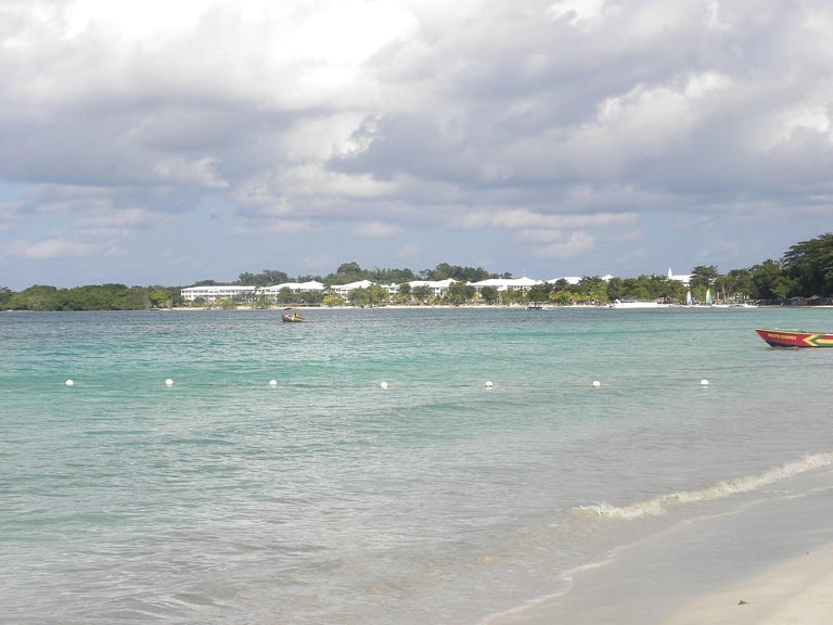 Calm water off the beach at Negril, Jamaica