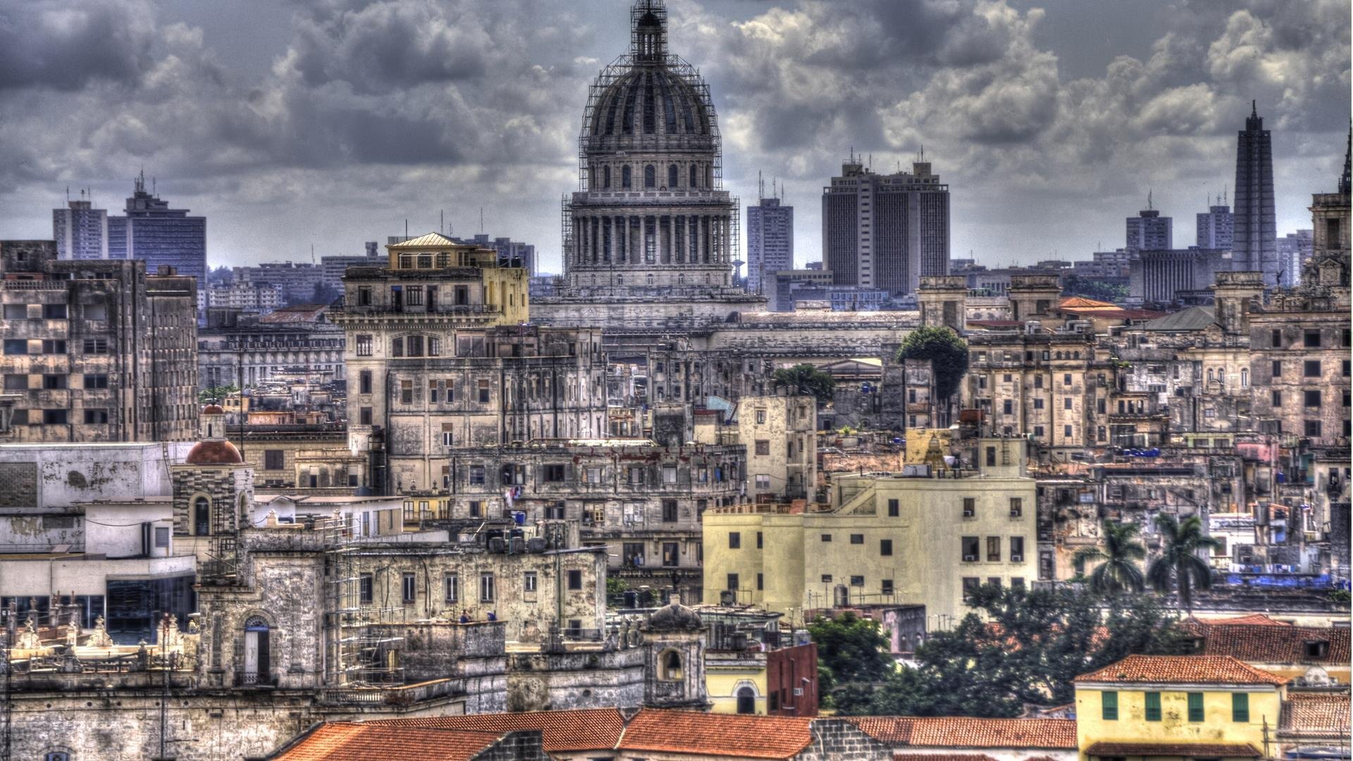 Rooftops of Havana with the dome of El Capitolio rising above the old city