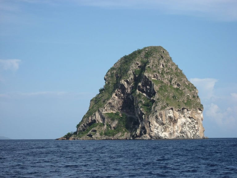 Diamond Rock off the south coast of Martinique