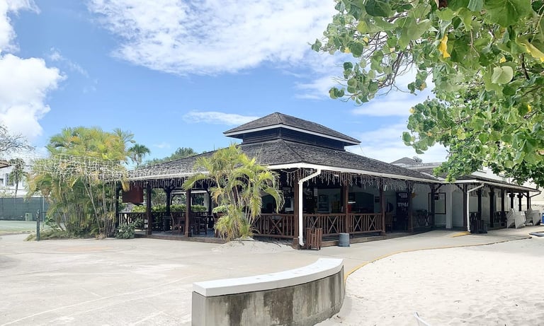 Beach bar at the Barbados Yacht Club on Carlisle Bay, Barbados
